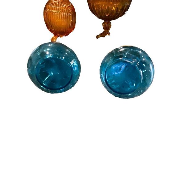 Victorian Blue Gilt Vases - Picture 7 of 8